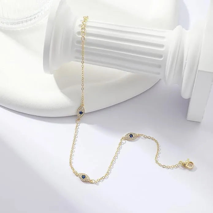 Gold alloy adjustable jeweled pendant anklet on ankle, casual unisex summer style