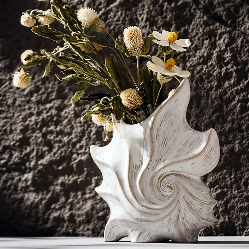 French Art Ceramic Vase with coloured glaze in a European retro creative style.