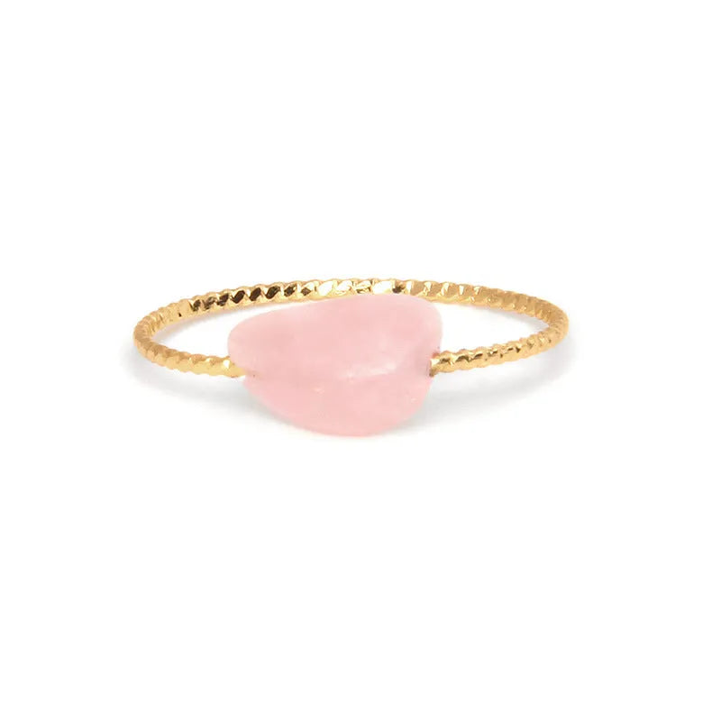 A geometric-shaped agate ring for women in an original design, showcasing natural stone colouration.
