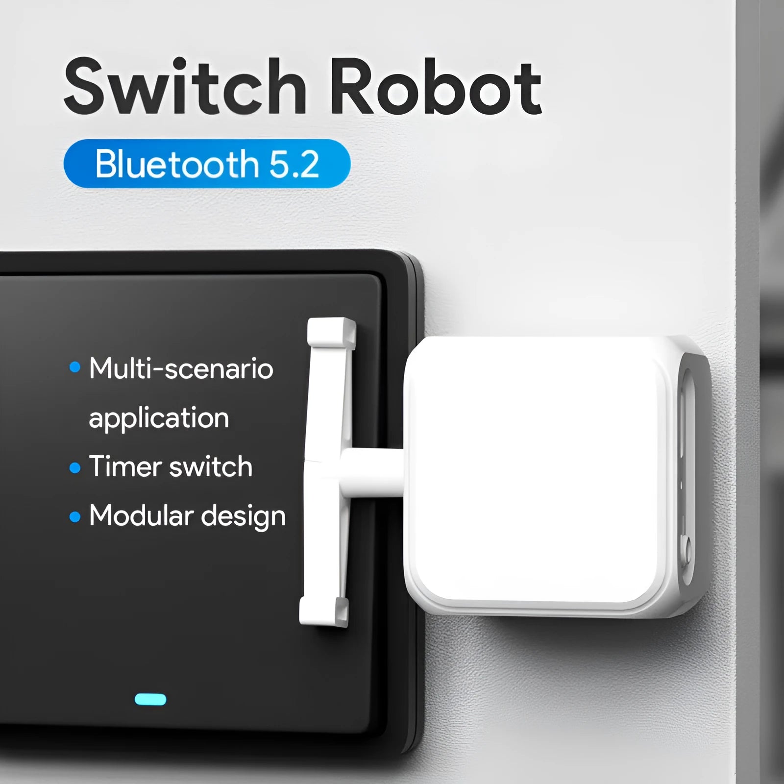 Small white Bluetooth rocker arm finger robot remote control for smart home automation