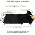 Retractable carbon steel cutlery drain rack in folded position showing modern design