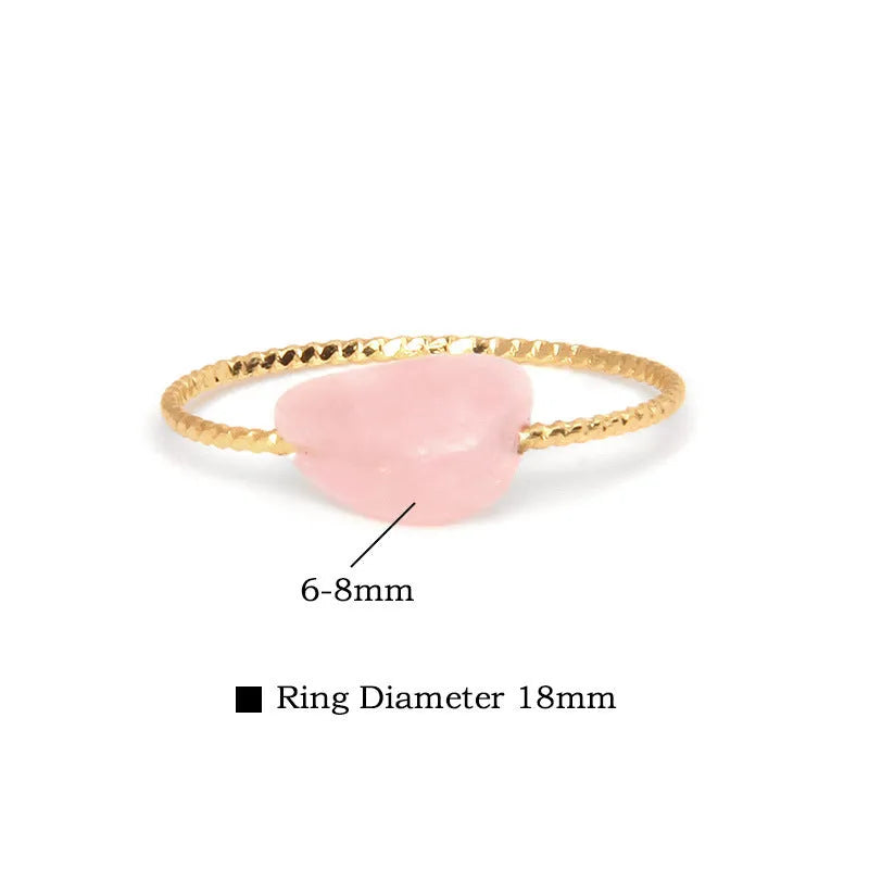 A geometric-shaped agate ring for women in an original design, showcasing natural stone colouration.