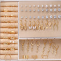 108-piece set of women's geometric pearl earrings in gold and yellow electroplated alloy