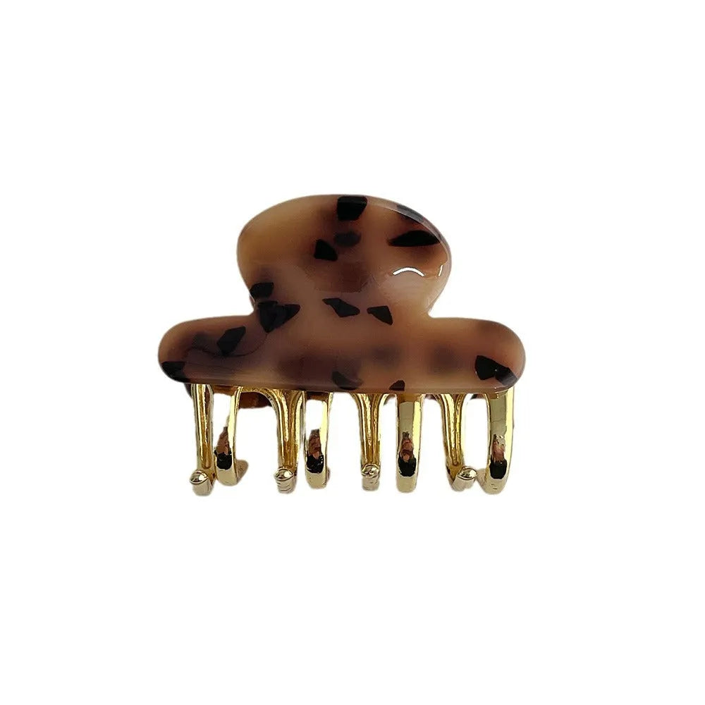 Medium-sized dopamine retro acetate hair clip barrettes with metal grip in four colour variations