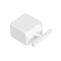 White Bluetooth thumb remote control with rocker arm for smart home device operation.