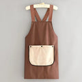 Men's oil-proof kitchen apron with adjustable waist belt in black colour