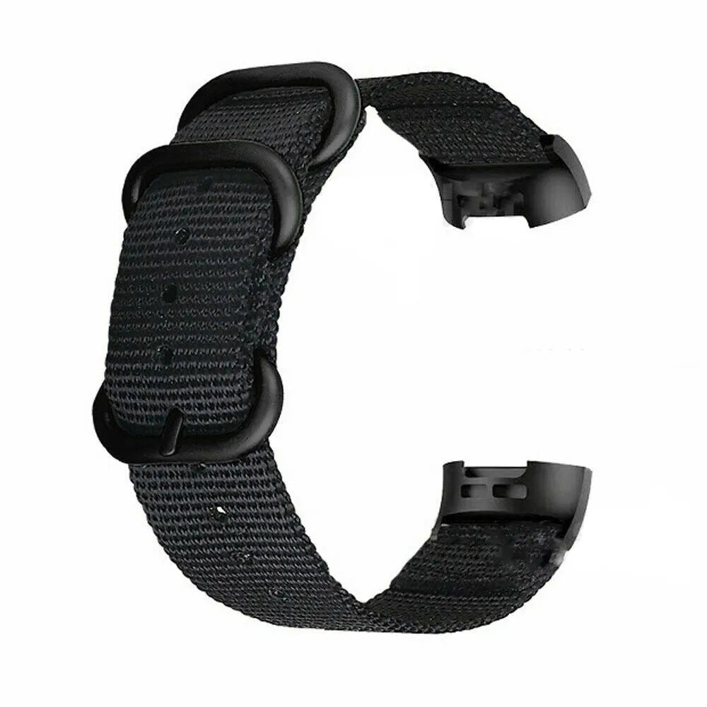Fitbit Charge nylon replacement strap with three-ring buckle in multiple colour options