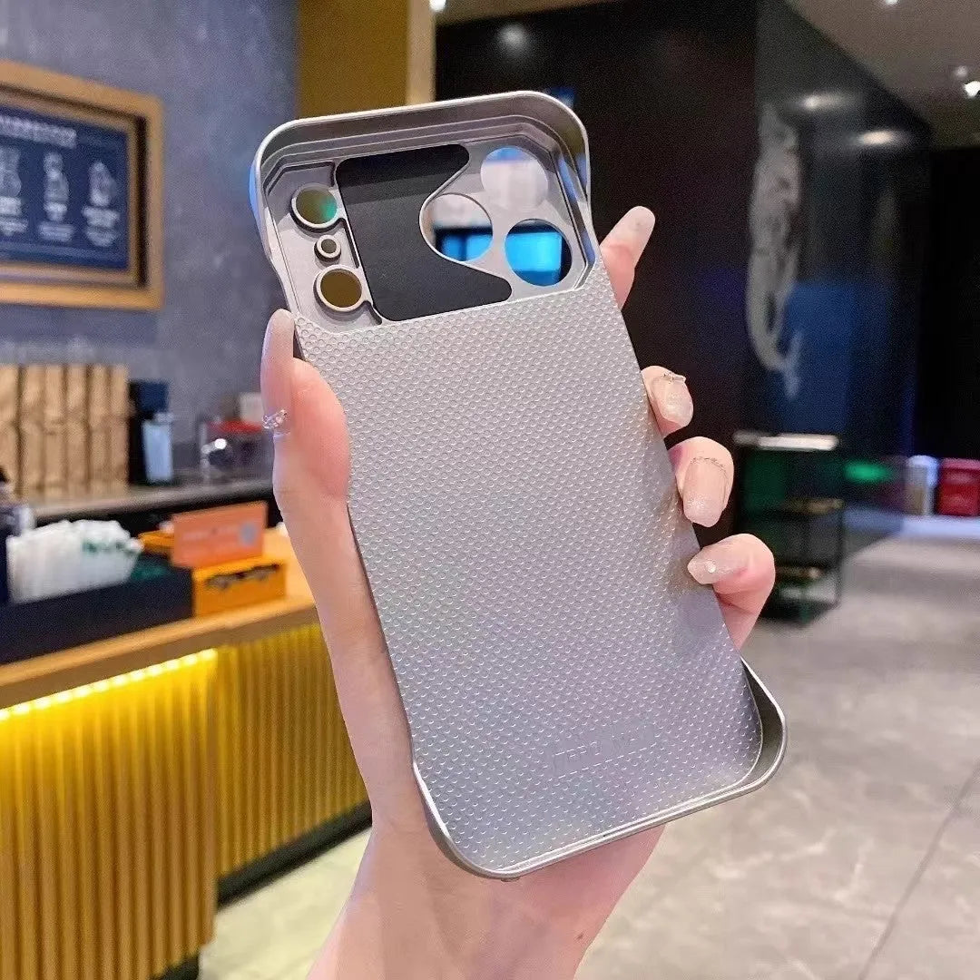 Imitation leather magnetic phone case for iPhone, half-pack design with frosted finish and aromatherapy feature
