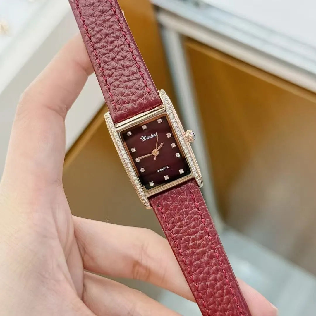 Ankela Red alloy women's watch with Chinese style design, showing 8mm thickness and various colour options.
