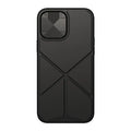 A black minimalist TPU back cover case for an iPhone 13 Pro Max on a table.