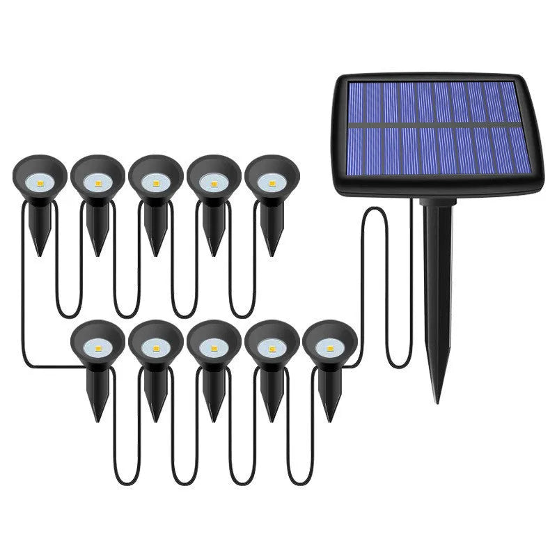 Solar flower pot LED lawn light with IPX4 waterproof rating, 0.2W, warm or white light, placed in garden