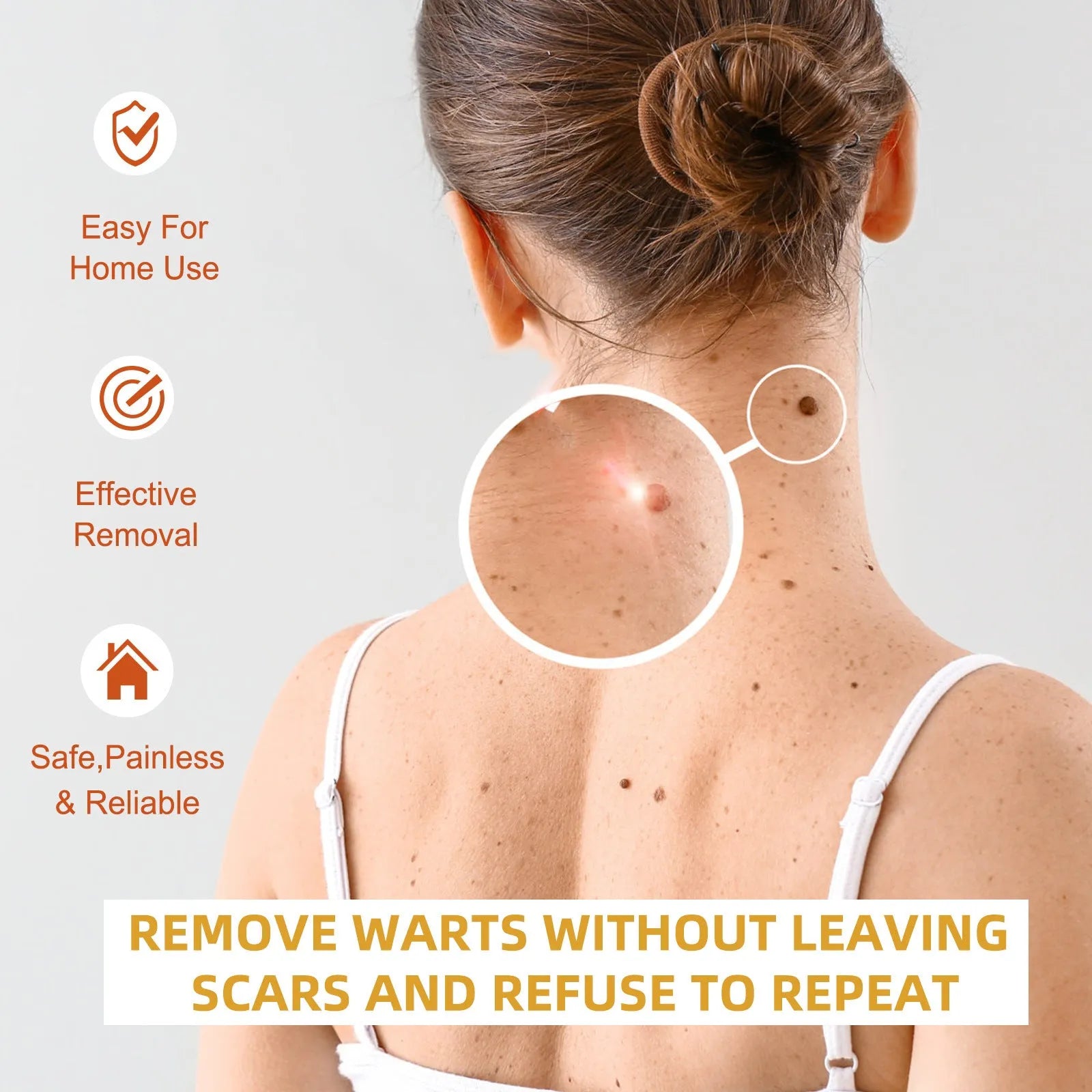 Cleansing skin wart fading mole solution in 15ml plastic bottle with dimensions 2.5 x 2.5 x 7cm