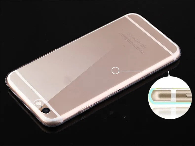 Transparent TPU soft shell mobile phone case on an iPhone.