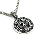 Lunavin ODing logo pendant necklace with adjustable leather rope or chain in antique silver or bronze finish