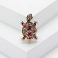 Retro rhinestone turtle brooch in alloy material available in blue, green, red colours