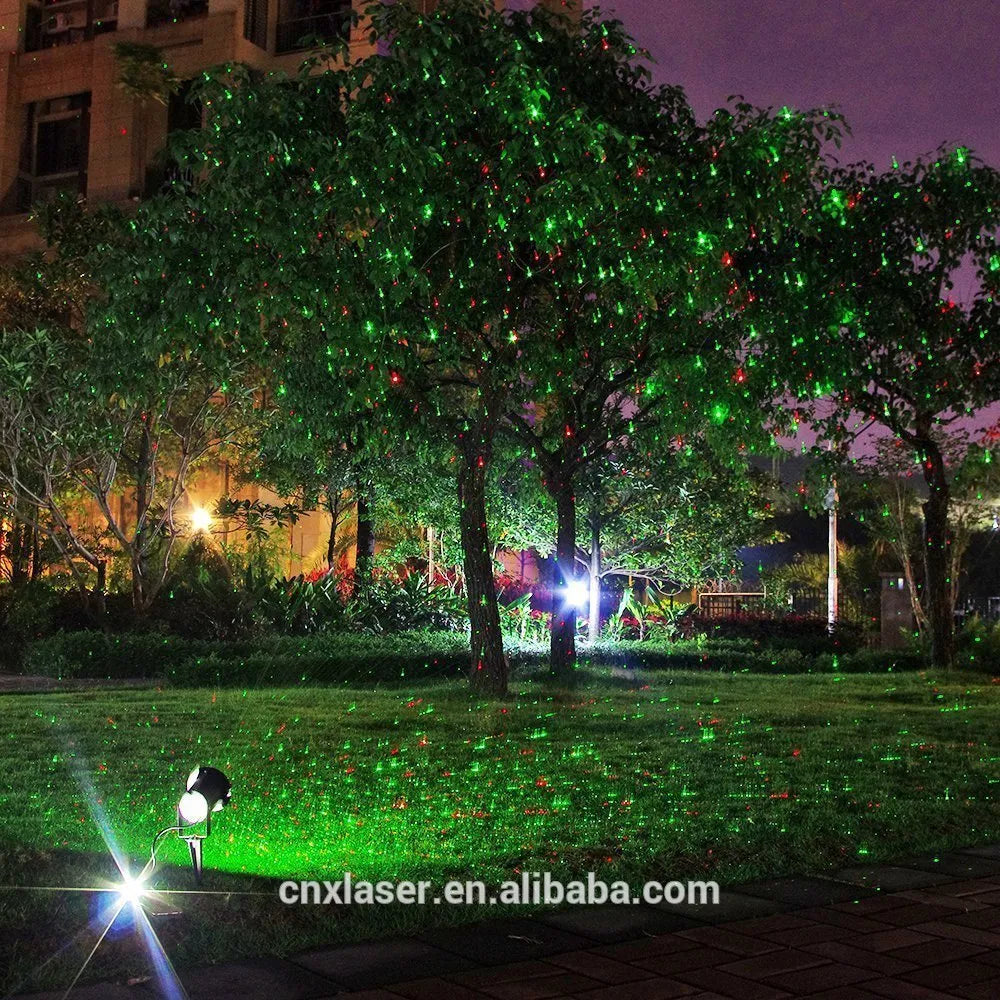 Christmas laser projector with remote, red and green firefly light, 30x30 ft coverage, IP65 outdoor use