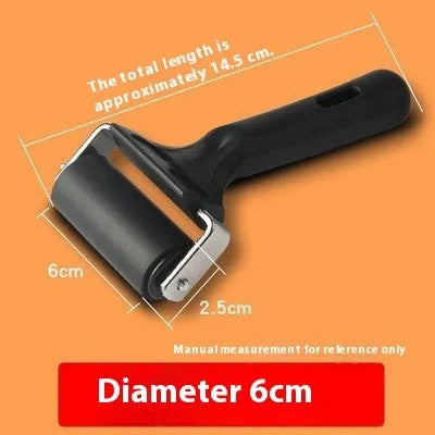 6cm black rubber paint roller brush tool with metal bracket for smooth even paint coverage