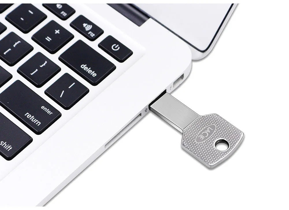 Ultra-thin white metal waterproof conjoined key USB drive 2.0 flash drive 16GB to 128GB