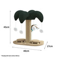 Solid wood cat scratching post with rotating turntable and natural hemp rope climbing frame