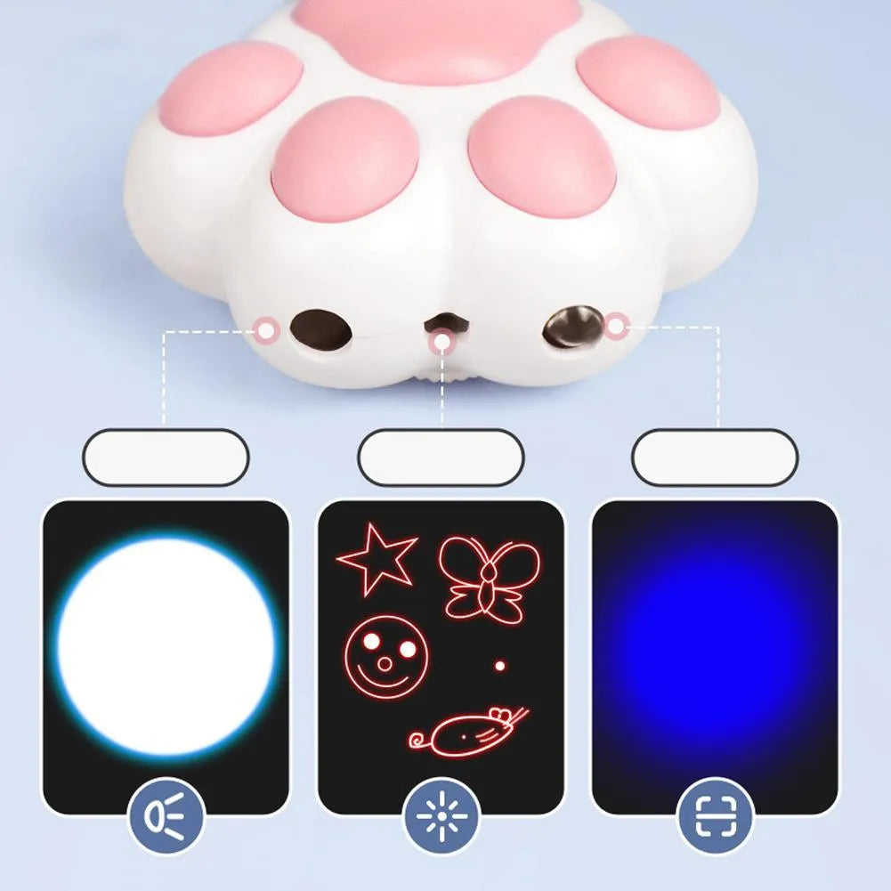 Pink and black rechargeable cat infrared teaser toy with key chain measuring 5x2.5cm