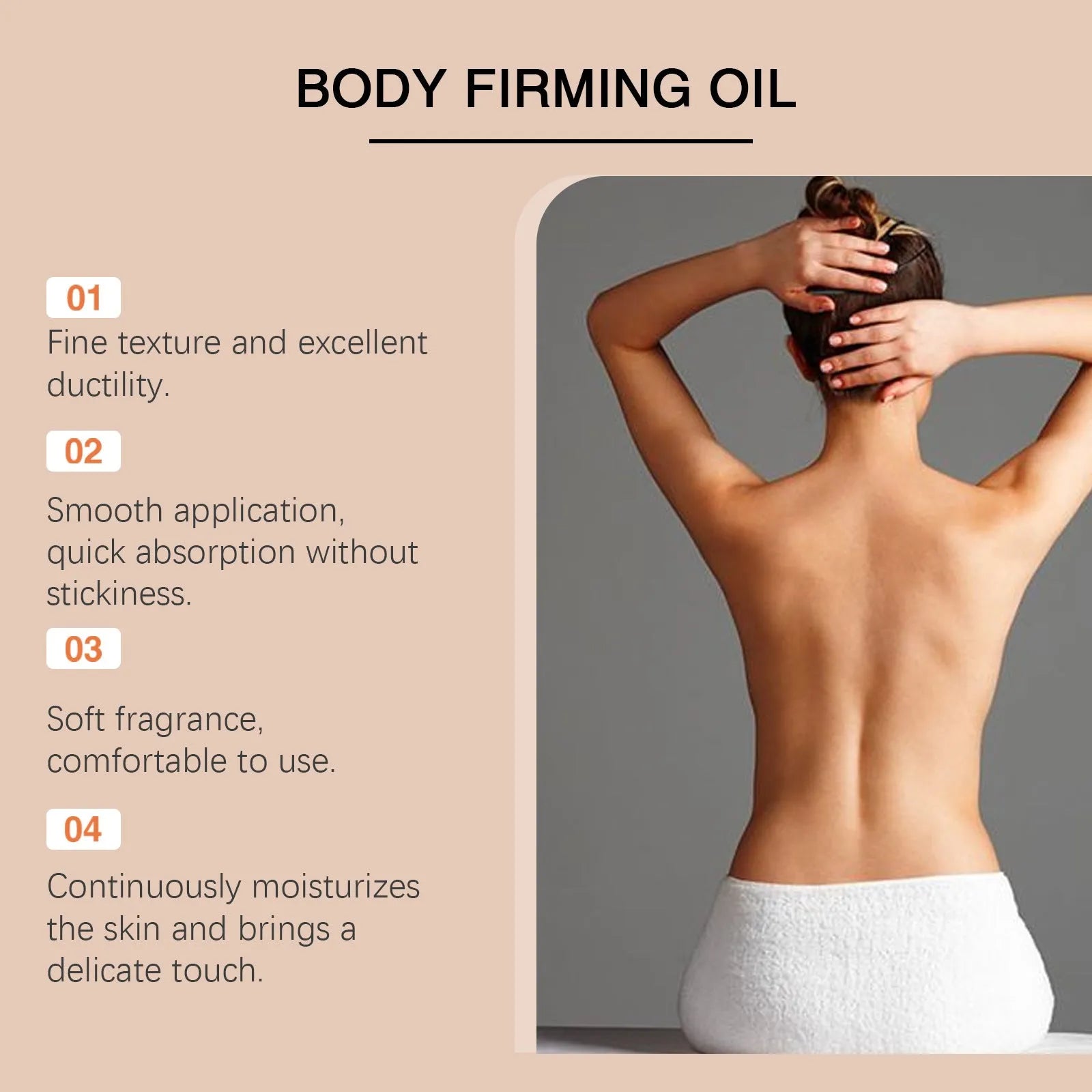 100 ml bottle of nourishing and firming body oil with hyaluronic acid and vitamin E.