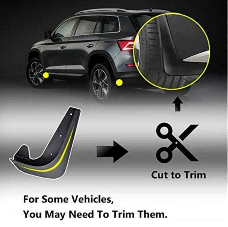 Black plastic universal mudguard splash board 25x22x7cm for General Motors vehicles
