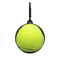 Portable tennis ball sheath for dogs, available in multiple colours, holds a standard tennis ball securely