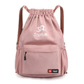 Solid colour lightweight Oxford cloth drawstring backpack with double-shoulder straps