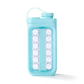 Light blue and white portable ice ball kettle with quick release mould, shown making 17 ice balls.