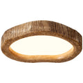 Circular wood grain finish ceiling lamp in New Chinese style, shown in three size options.