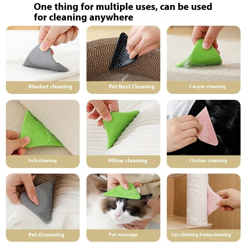PTE pet hair scraper comb brush for cat grooming and clothing de-furring in four colour options