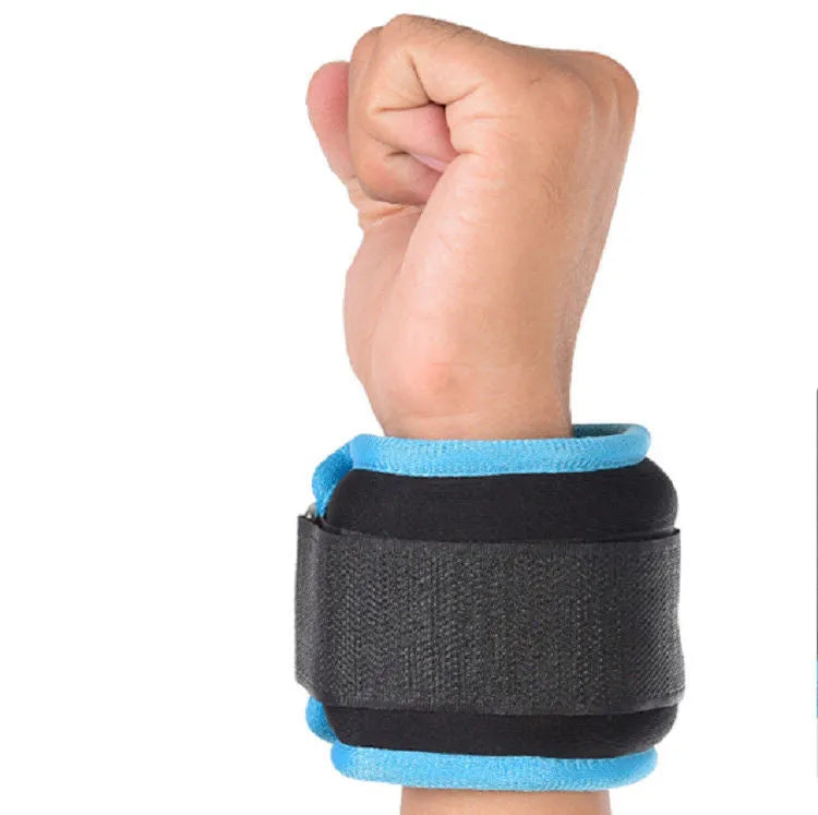 Steel sand weighted leggings for hands and legs, available in 1kg 2kg 3kg, colours black, black orange, black blue.