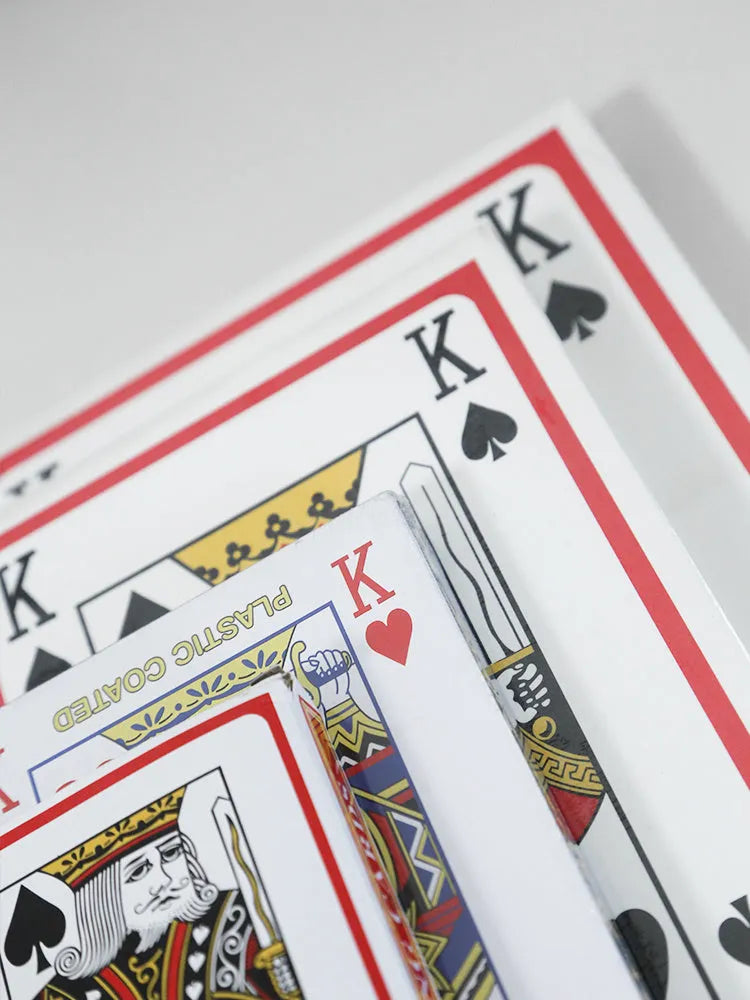 Oversized playing cards in four, six and nine times size for Fighting Landlord table games.