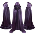 Children's black hooded wizard cloak costume with reversible design for Halloween dress-up