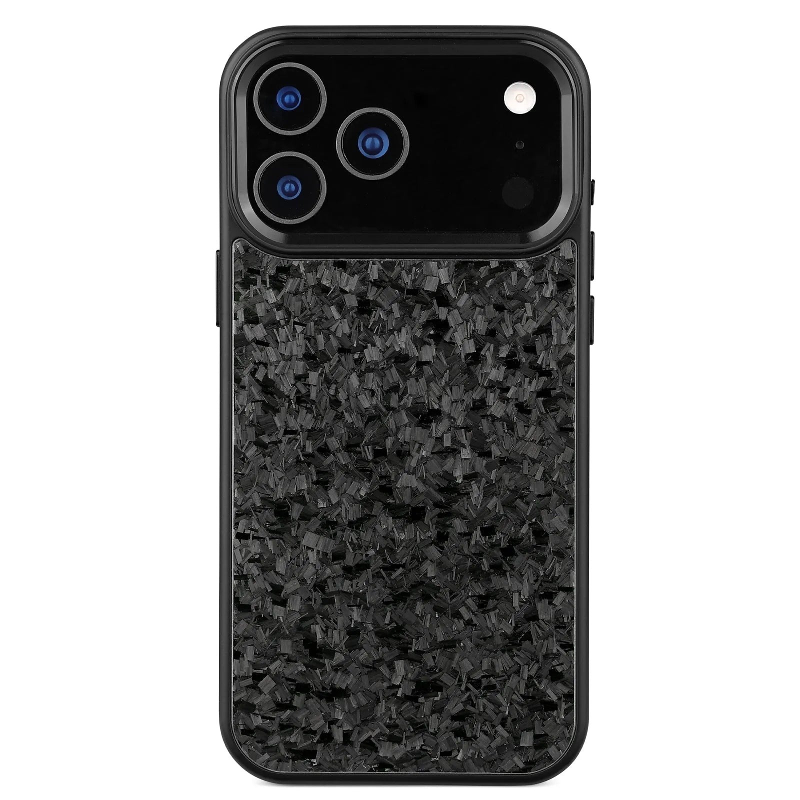 Small grain phone case for iPhone 17 in blue, showing textured back and camera cutout
