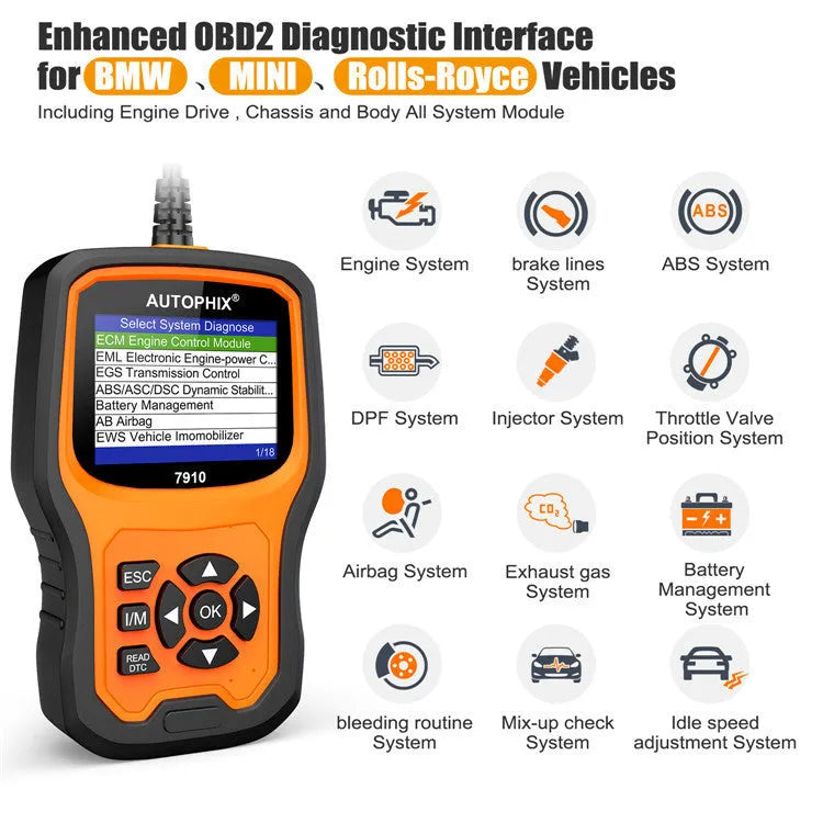 Autophix 7910 BMW diagnostic scanner and OBD2 code reader unit