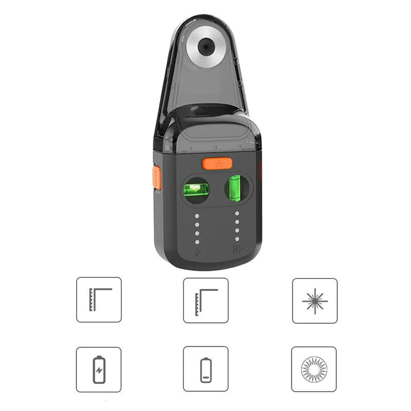 Dust collection red light laser level bracket for electric hammers, showing compact design with laser window.