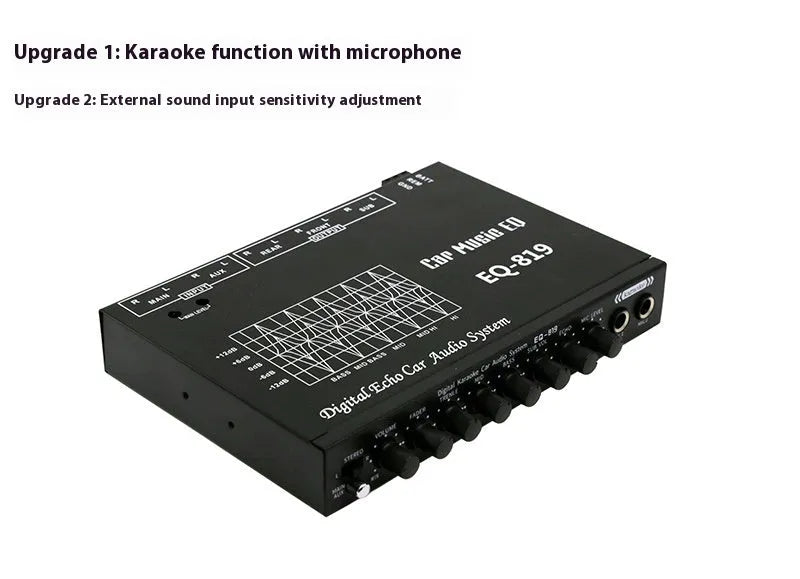 Upgrade EQ-819 car equalizer 7-segment tuning division 185x120x30mm for Volkswagen 12V