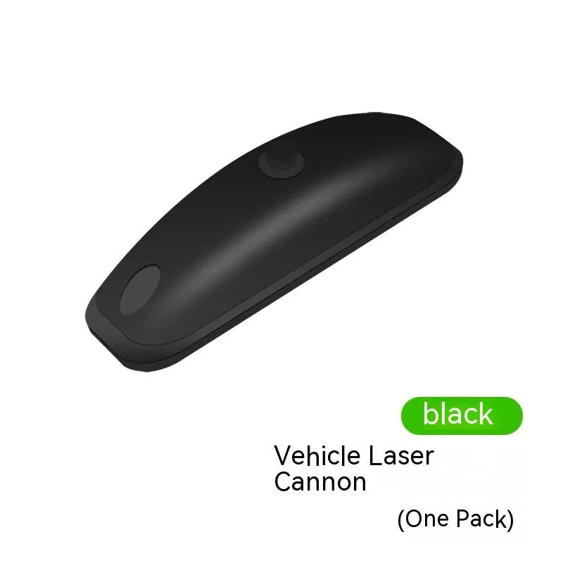 Black and white vehicle-mounted laser units with remote controls for external vehicle lighting