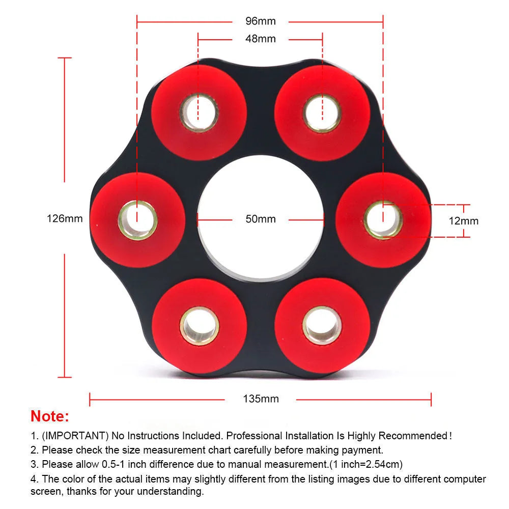 Red polyurethane aluminium drive shaft bracket for BMW E28, E46, E36, E30 M3 vehicles