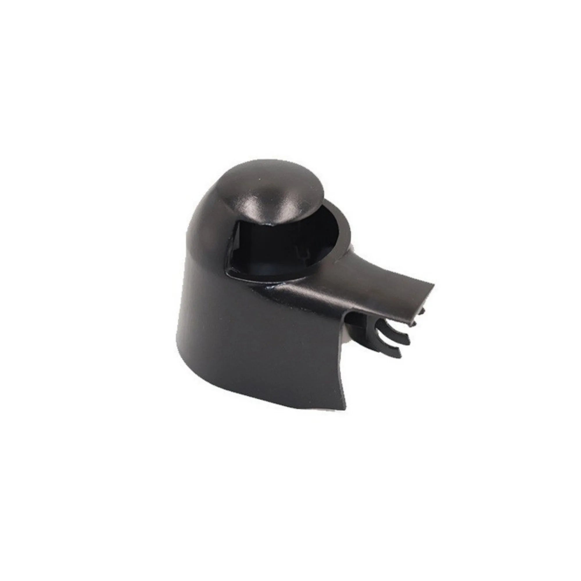 Black plastic rear wiper cover nozzle for Volkswagen Tiguan and Golf cars.