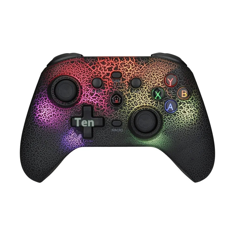 NS21 RGB lamp effect gamepad with Type-C interface, 18.2x7x14cm ABS controller in Black Pink or White