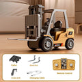 Alloy remote control engineering vehicle toy with mobile phone control, available as forklift, excavator or dumptruck for ages 7 to 14