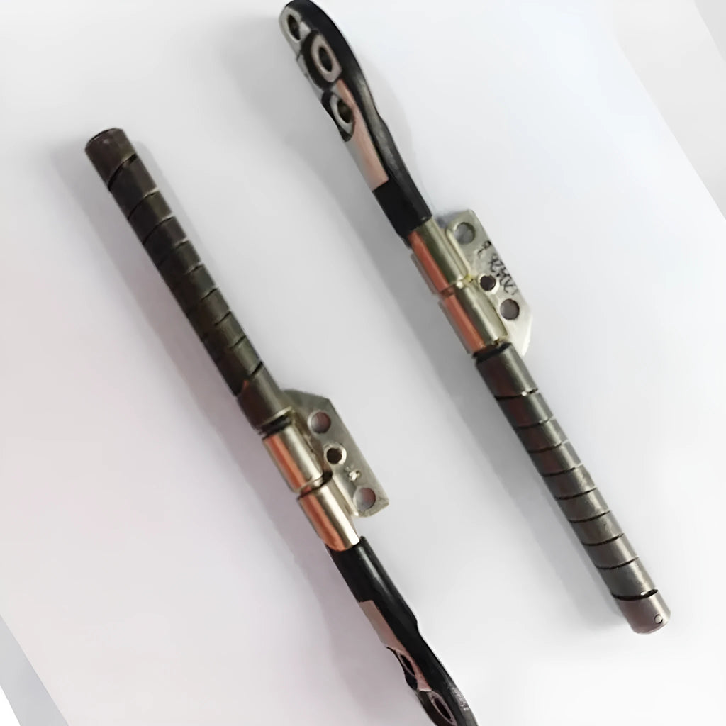 Pair of silver laptop screen hinge spindles for MacBook Pro 15-inch A1286 model.