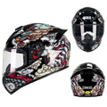 Dragon colour ABS plastic motorcycle helmet for men and women, shown in a large size range.
