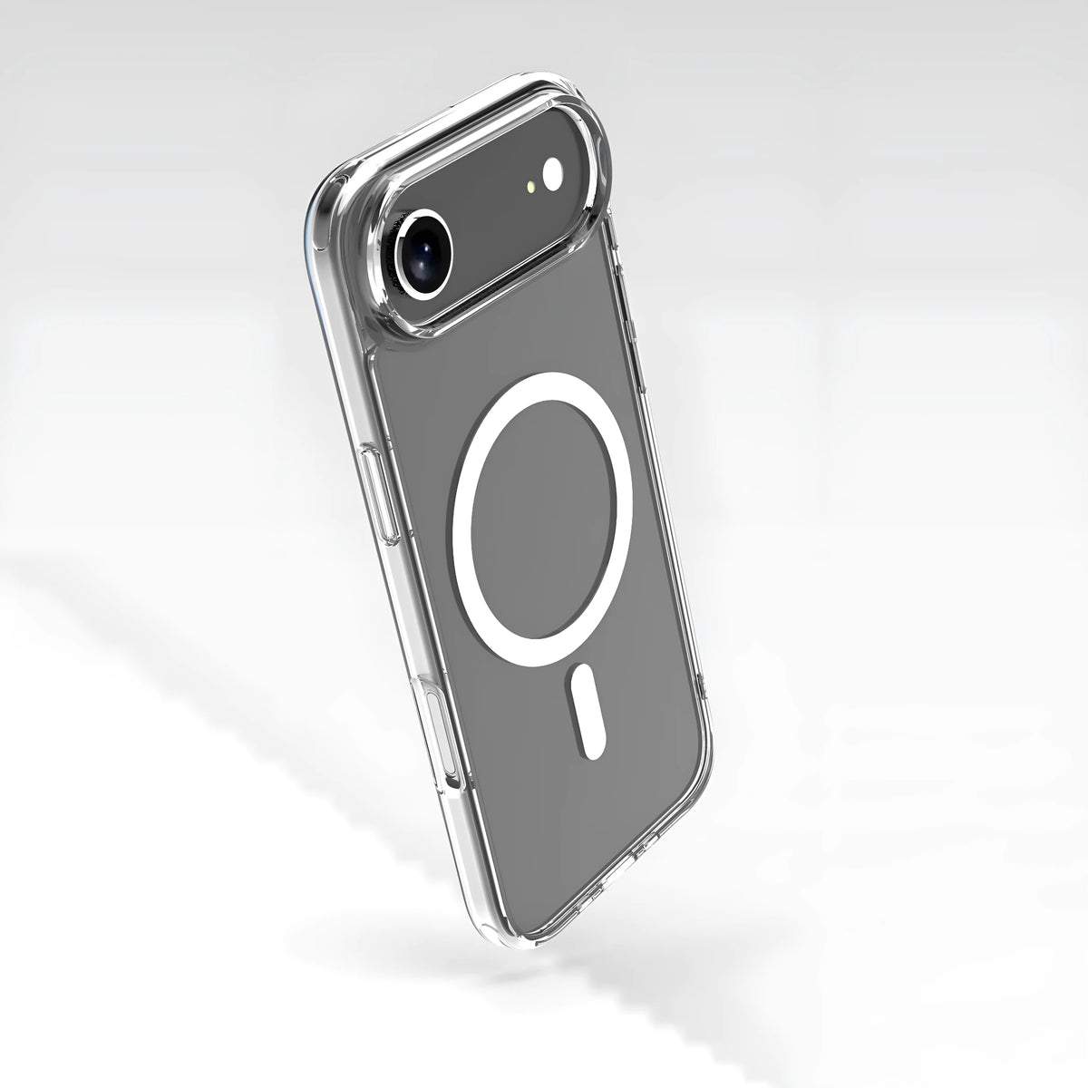 Transparent magnetic phone case for iPhone 17 series with TPU composite board and drop-resistant design