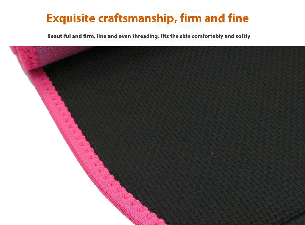 Black neoprene lumbar support waist belt for running and fitness.