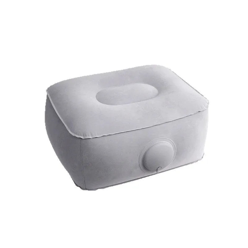 Press inflatable folding seat cushion with flocked texture shown inflated and deflated