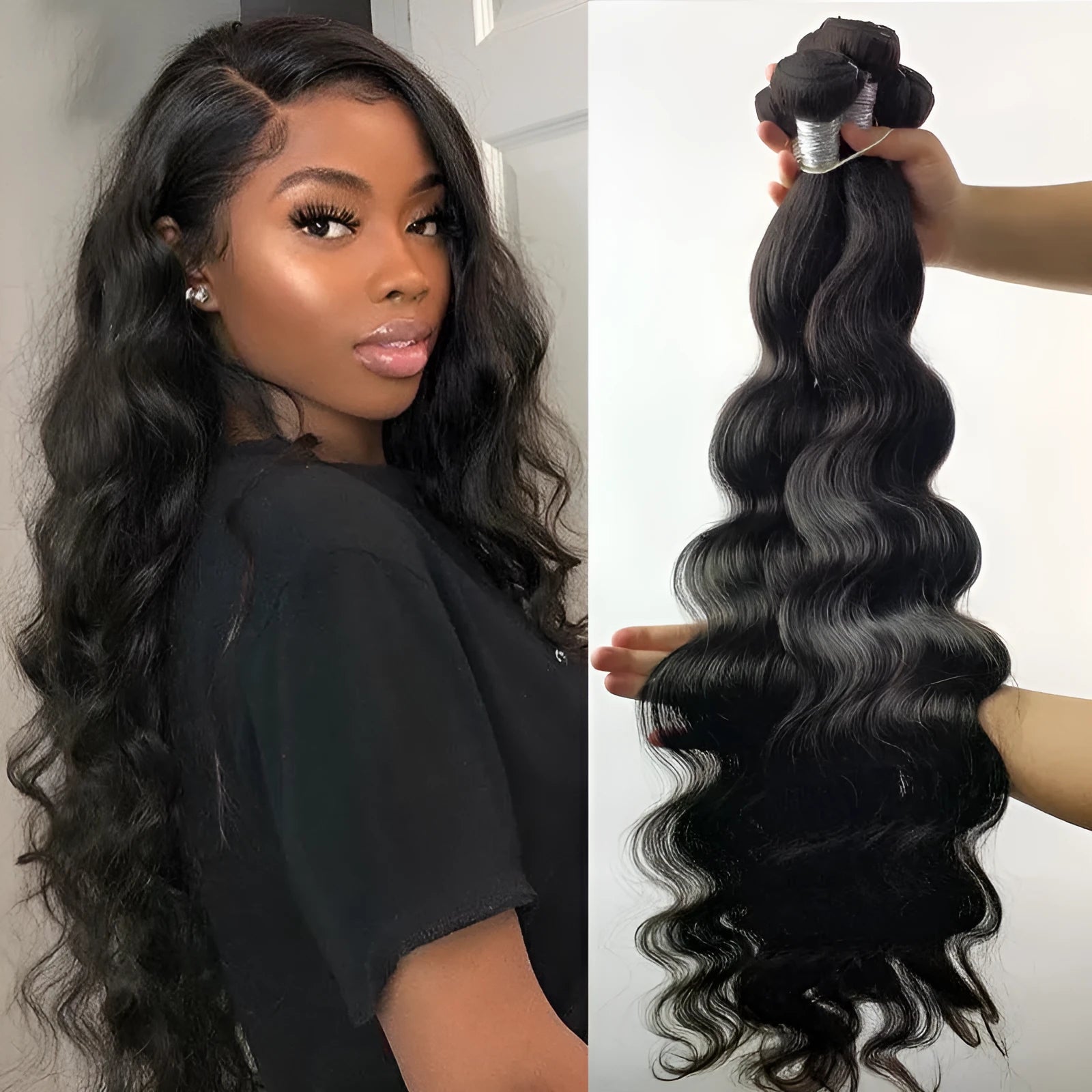 10a smooth curtain roll real hair wig ladies all hand-woven black colour available in 12 to 30 inch lengths