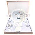 White LED silicone photon beauty mask with red blue light therapy for acne home use